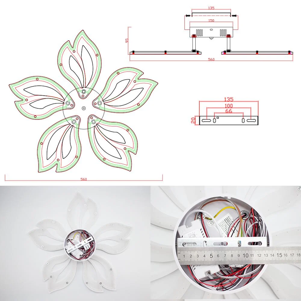 Люстра светодиодная ESLLSE ASTRA с пультом 60 Вт 5F 560x95 мм (10593) - фото 4 Люстра светодиодная ESLLSE ASTRA с пультом 60 Вт 5F 560x95 мм (10593) - фото 4