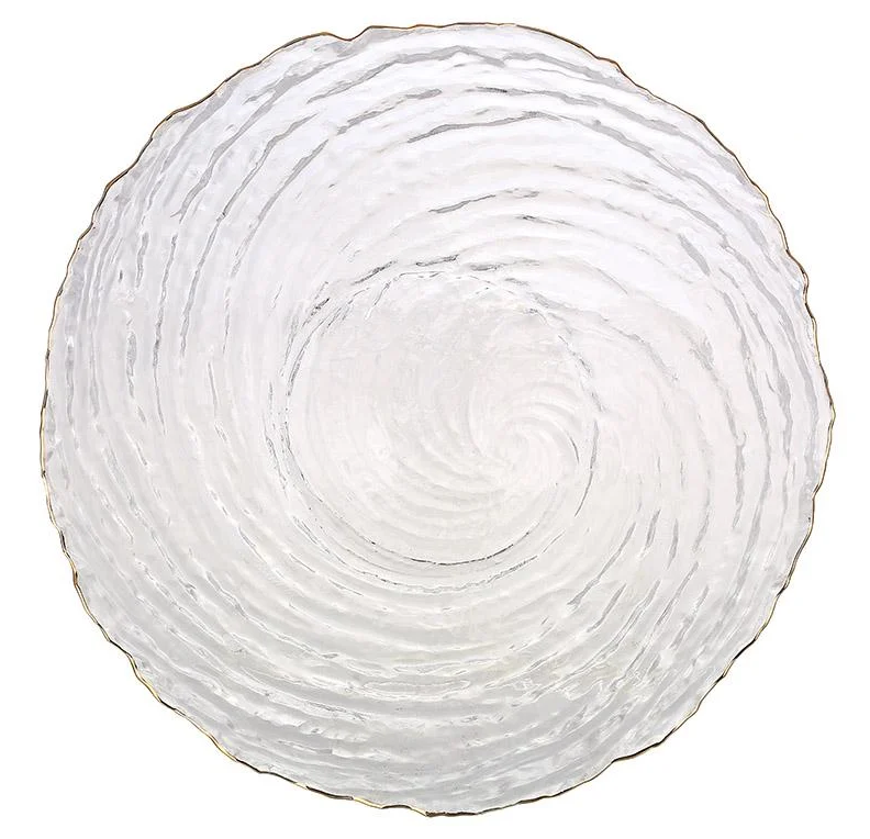 Набор стеклянных салатников 800 мл с золотым ободком 6 шт. (992-132)