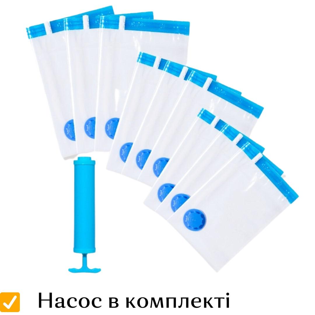 Вакуумні пакети багаторазові The Chestnut з клапаном та ручною помпою 9 шт. Прозорий (20-006-00) - фото 4 Вакуумні пакети багаторазові The Chestnut з клапаном та ручною помпою 9 шт. Прозорий (20-006-00) - фото 4
