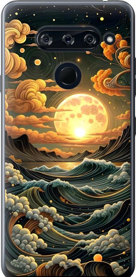 Чехол на LG V40 ThinQ Арт волны (6332u-1577-42517) Чехол на LG V40 ThinQ Арт волны (6332u-1577-42517)