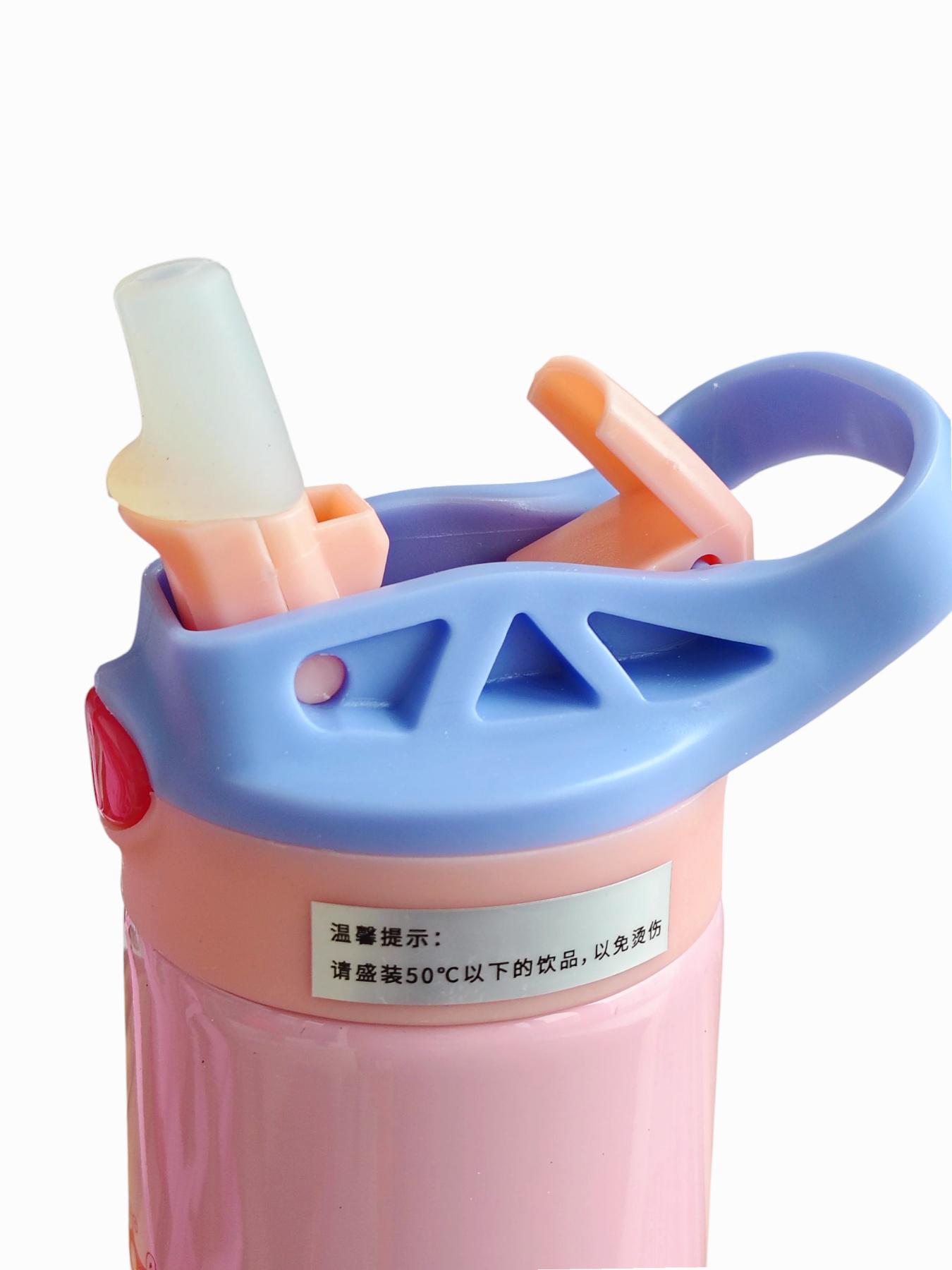 Термос дитячий Принцеса з трубочкою в чохлі 400 мл Рожевий - фото 3