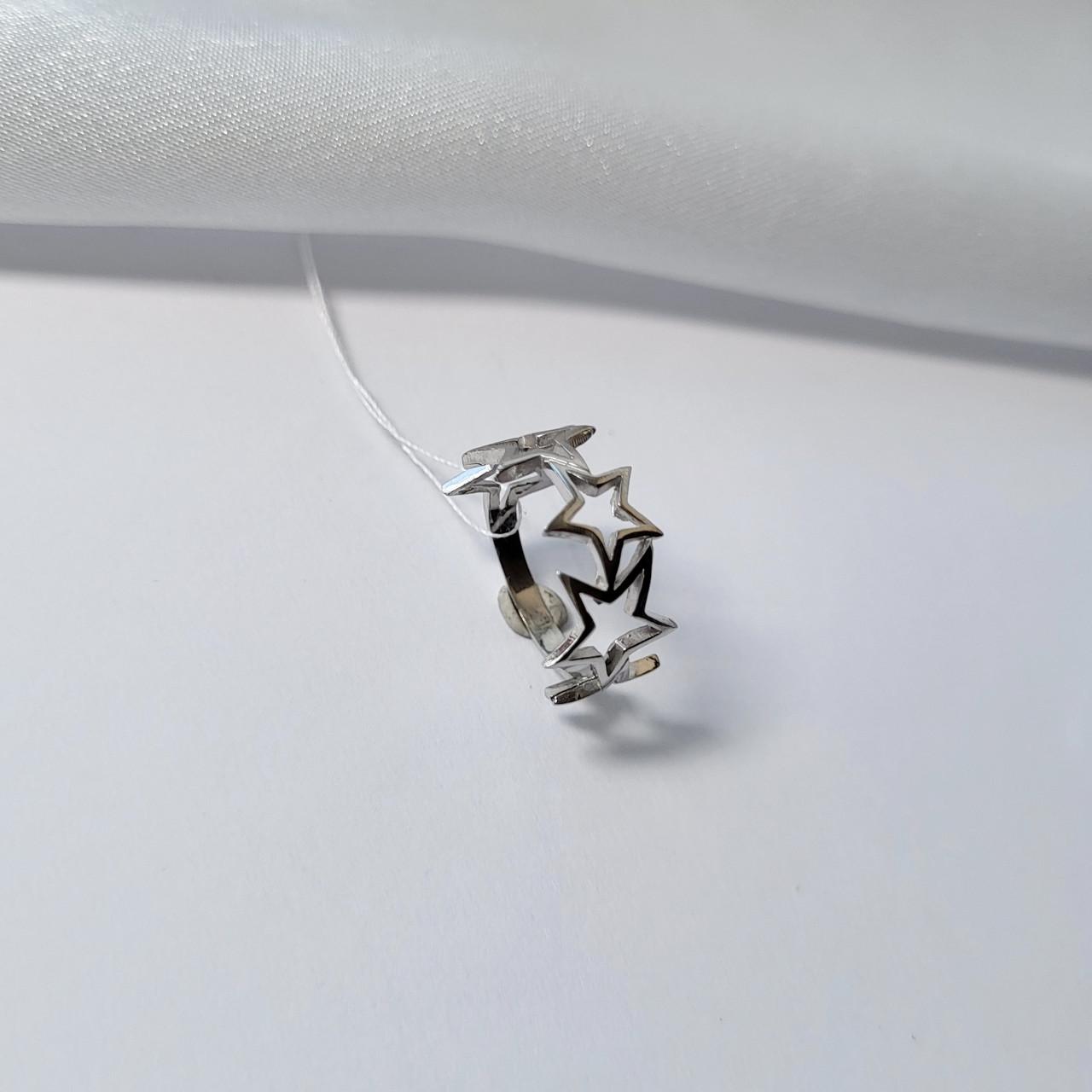 Каблучка без каменів 5 зірок срібло 925 проби родоване 1,55 г р. 17 (1155к) - фото 5 Каблучка без каменів 5 зірок срібло 925 проби родоване 1,55 г р. 17 (1155к) - фото 5