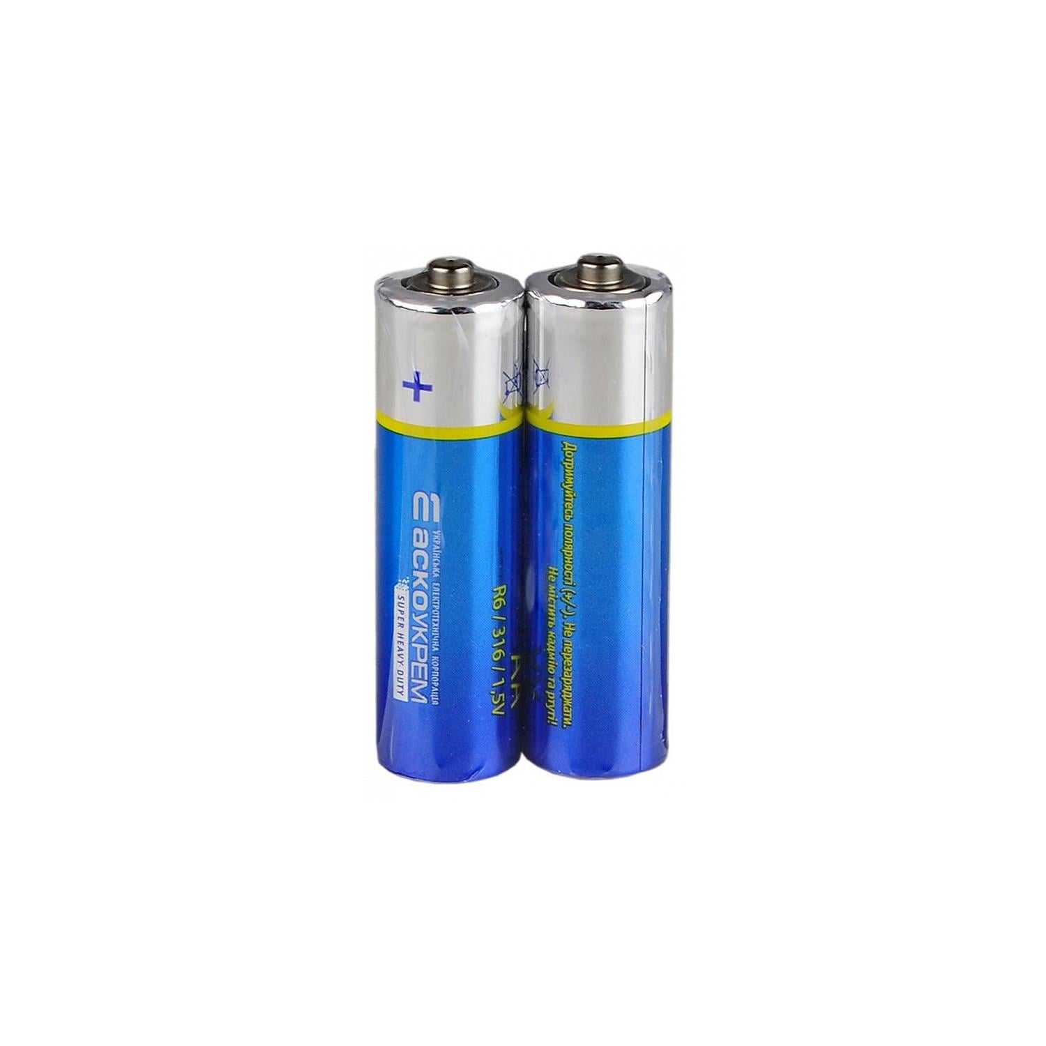 Батарейка АСКО-УКРЕМ АА солевая 1,5V shrink 2 шт. (Аско.R6.SP2)