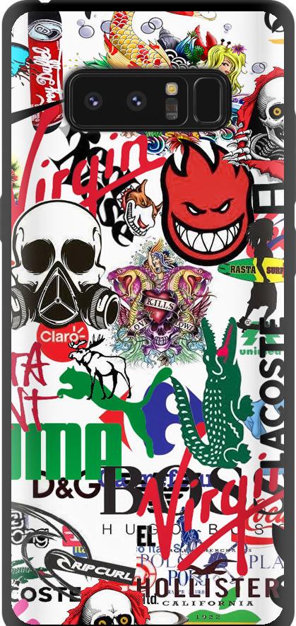 Чехол на Samsung Galaxy Note 8 Many different logos (4022b-1020-42517)