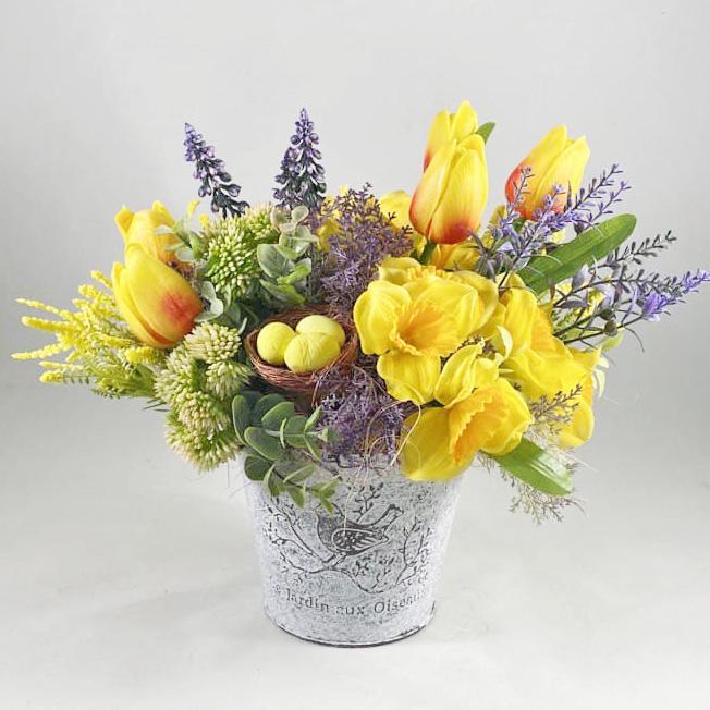 Великодня композиція Весна 27 см Жовтий/Зелений (6604893) - фото 5 Великодня композиція Весна 27 см Жовтий/Зелений (6604893) - фото 5