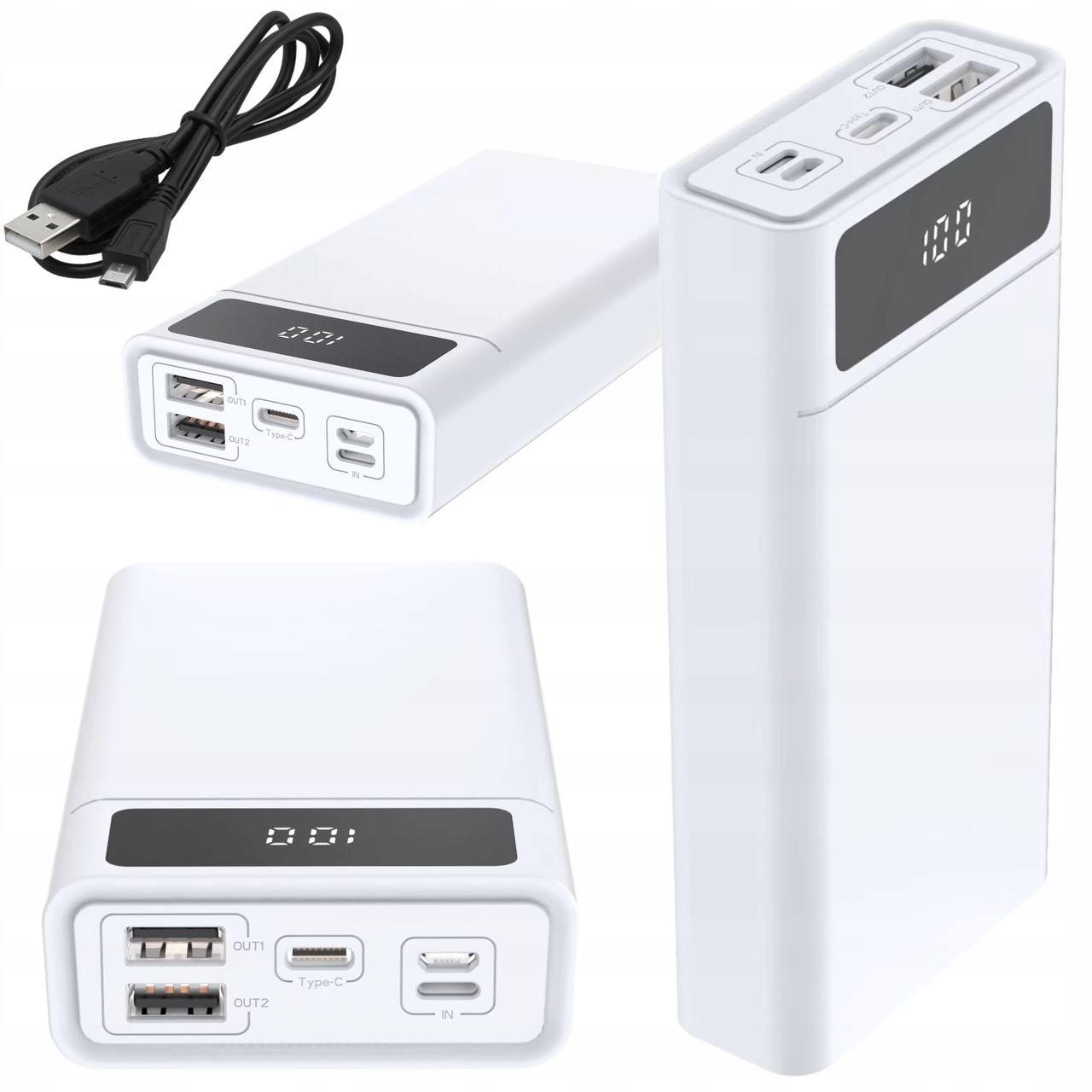 Повербанк BLOW 40000 mAh 2xUSB USB-C QC 3.0 PD 20 W White - фото 4