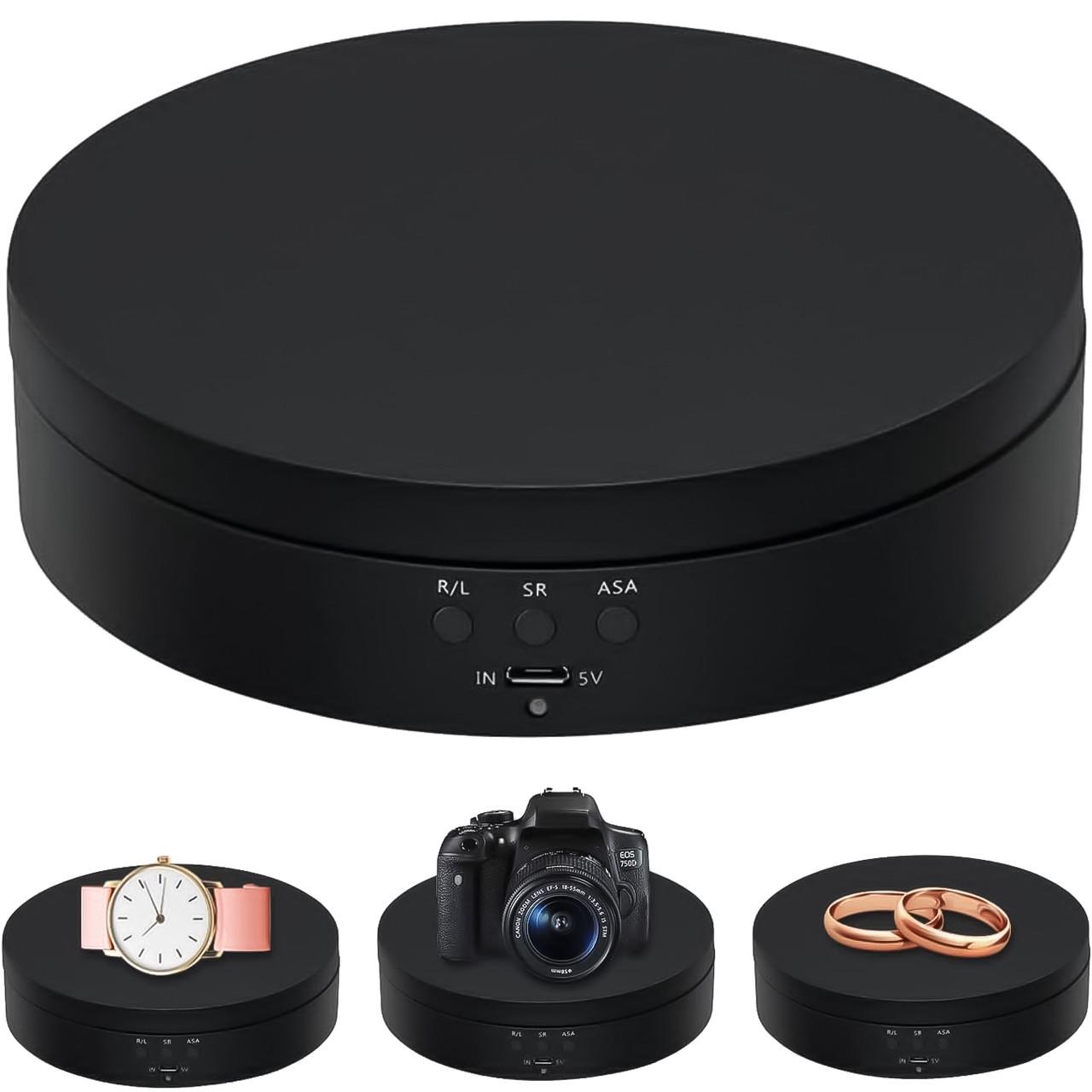 Столик поворотный для фото Andoer TT-19 для 3D и предметной съемки 360° 19 см Черный - фото 3 Столик поворотный для фото Andoer TT-19 для 3D и предметной съемки 360° 19 см Черный - фото 3