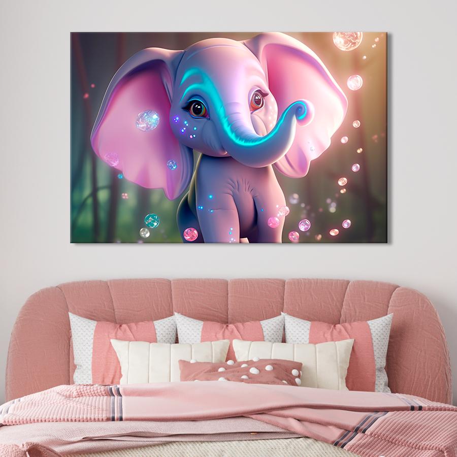 Картина в детскую комнату Сказочный слоник 80x54 см (A1426-1)