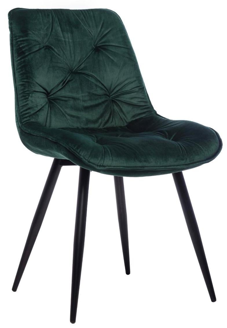Стул кухонный CHARLIE металлический каркас черный ткань бархат Изумрудный (M-48-emerald-velvet/black)