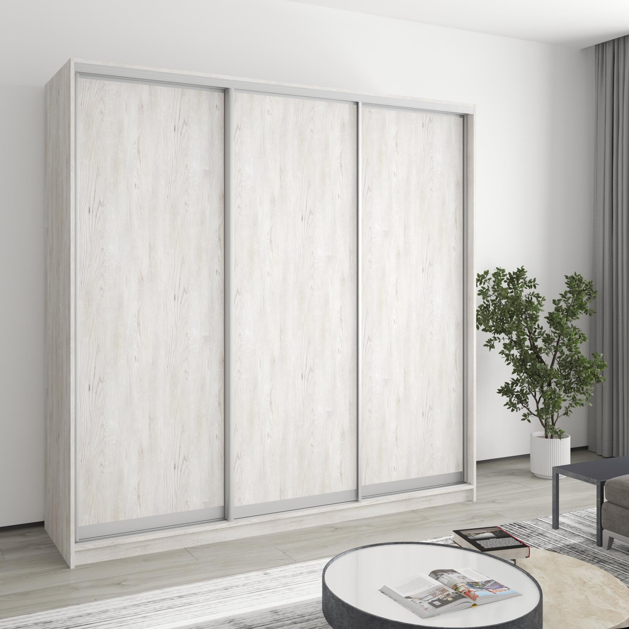 Шкаф-купе трехдверный MebelStar Комбо AL 3 ДСП 210x45x240 см Аляска серый (MBS-1676) Шкаф-купе трехдверный MebelStar Комбо AL 3 ДСП 210x45x240 см Аляска серый (MBS-1676)