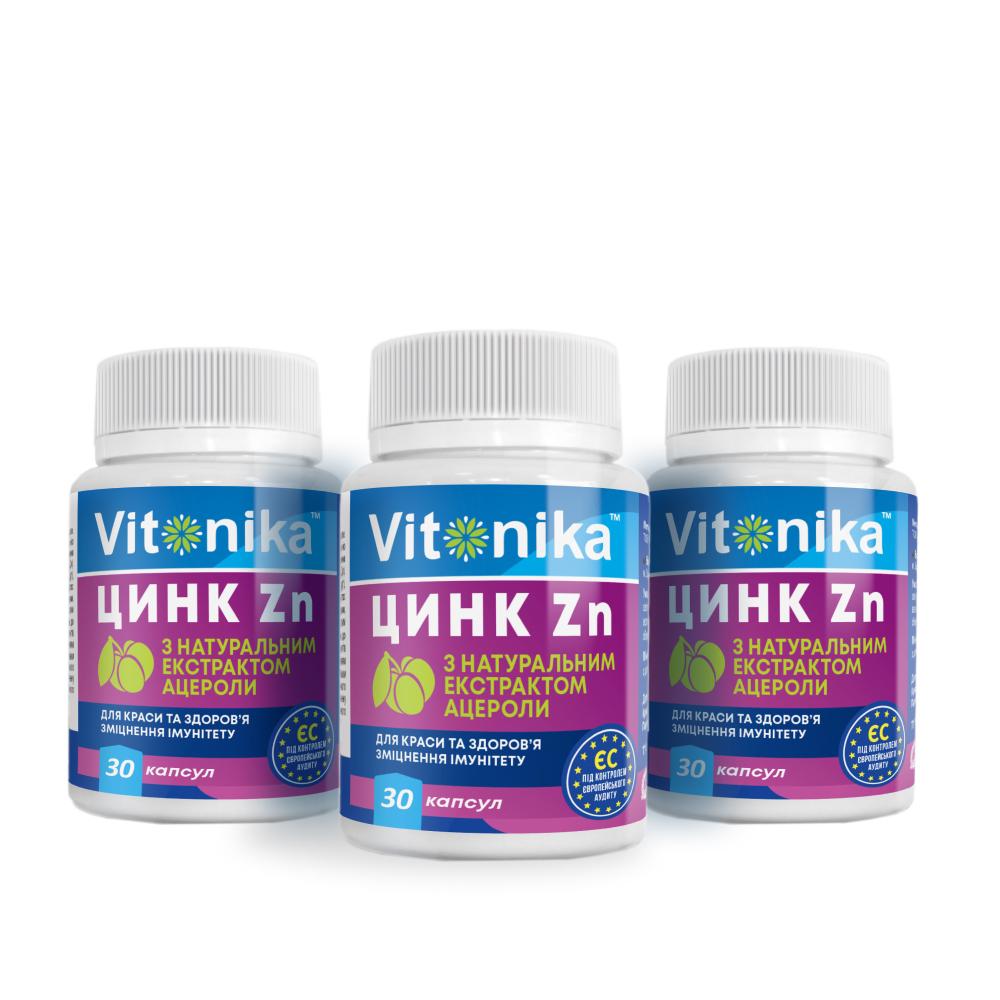 Цинк в капсулах Vitonika №30 набор 3 шт.