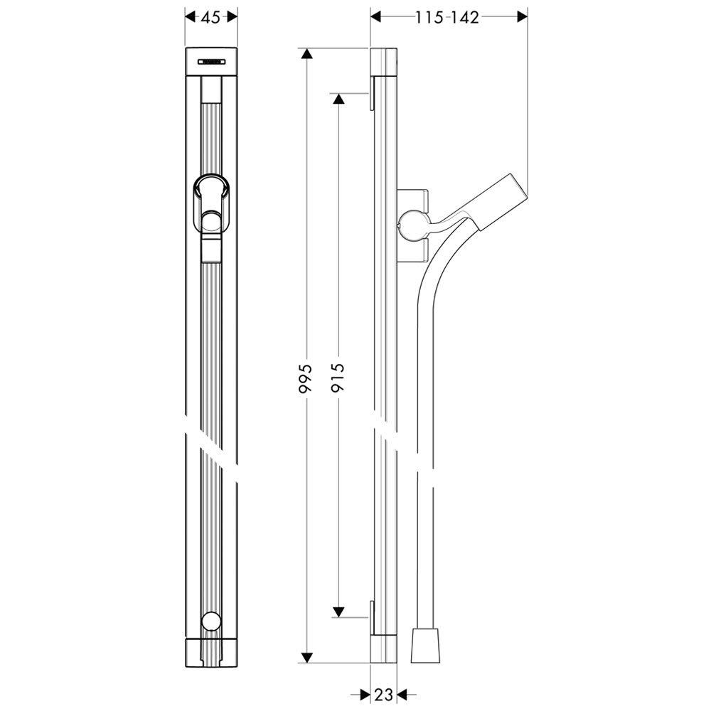 Штанга для душу Hansgrohe Raindance Unica'S 27636000 Хром (143325) - фото 2