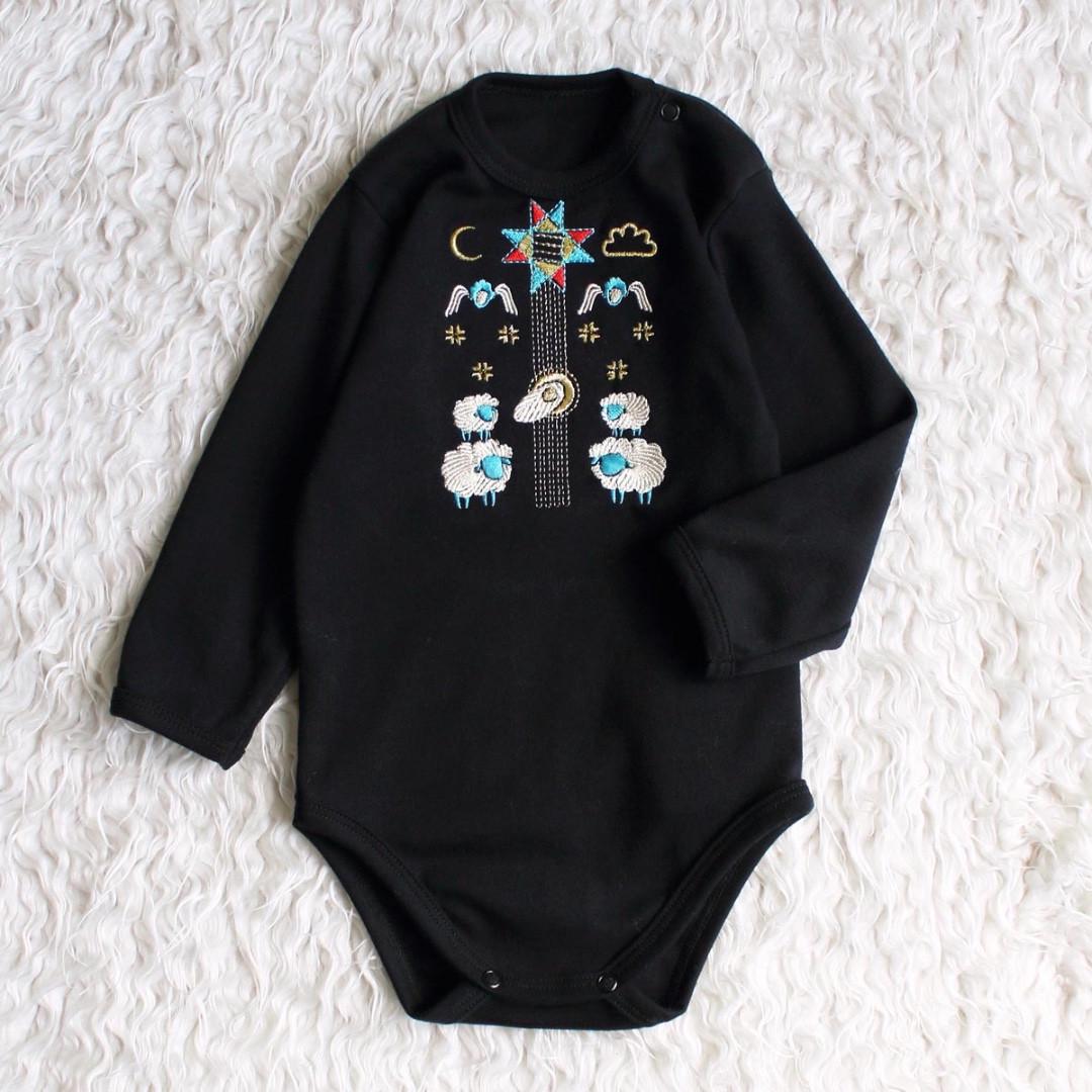 Боди с вышивкой Рождественская звезда 68 см 3-6 мес Черный (2134436992)