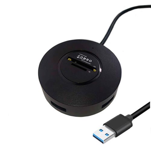 USB-хаб концентратор USB to 3xUSB до 5 Гбит/с с кардридером Black (424416)