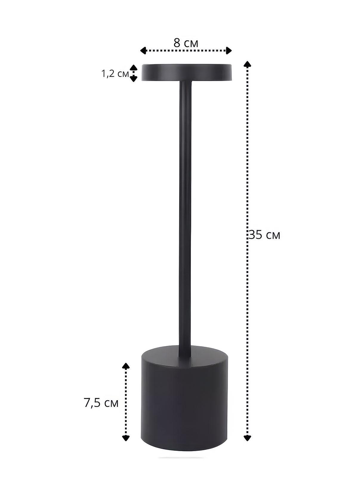 Лампа-нічник сенсорна OnePro 9135 з usb зарядкою на акумуляторі в спальню 68602 Чорний - фото 6