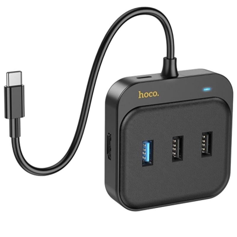 Перехідник HUB Hoco HB37 Easy link 6-in-1 Multiport Adapter HDTV+RJ45+USB3.0+USB2.0 2+PD100W Black (00000066078_1) Перехідник HUB Hoco HB37 Easy link 6-in-1 Multiport Adapter HDTV+RJ45+USB3.0+USB2.0 2+PD100W Black (00000066078_1)