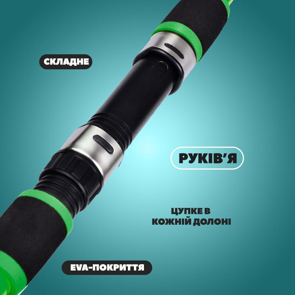 Вудилище спінінгове телескопічне з котушкою для рибалки 1,8 м (SPTLNS-0570) - фото 3