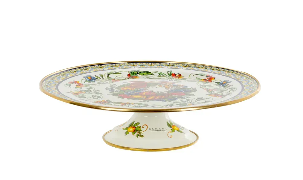 Тортовниця емальована VITALY Elmani з кришкою на ніжці 30 см - фото 2 Тортовниця емальована VITALY Elmani з кришкою на ніжці 30 см - фото 2