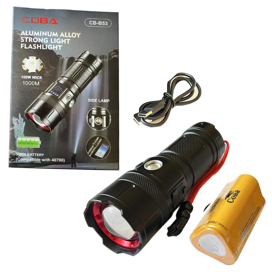 Фонарь CB-B53-TG 3х18650 Powerbank индикация заряда ЗУ Type-C Zoom Box (2259539995)