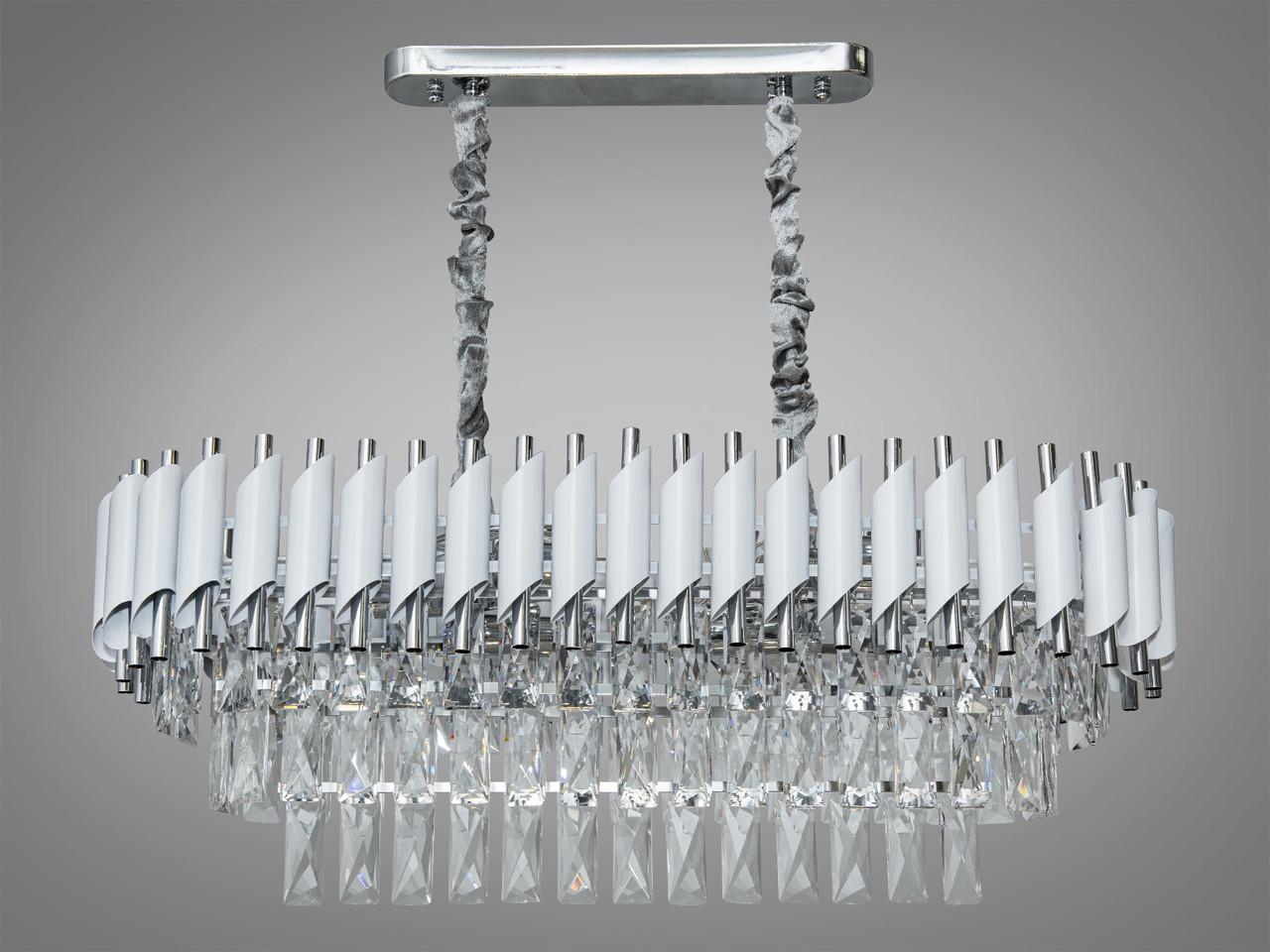 Люстра підвісна Diasha 9001-800x300WH/CH на 8 ламп Білий/Хром (30832384)