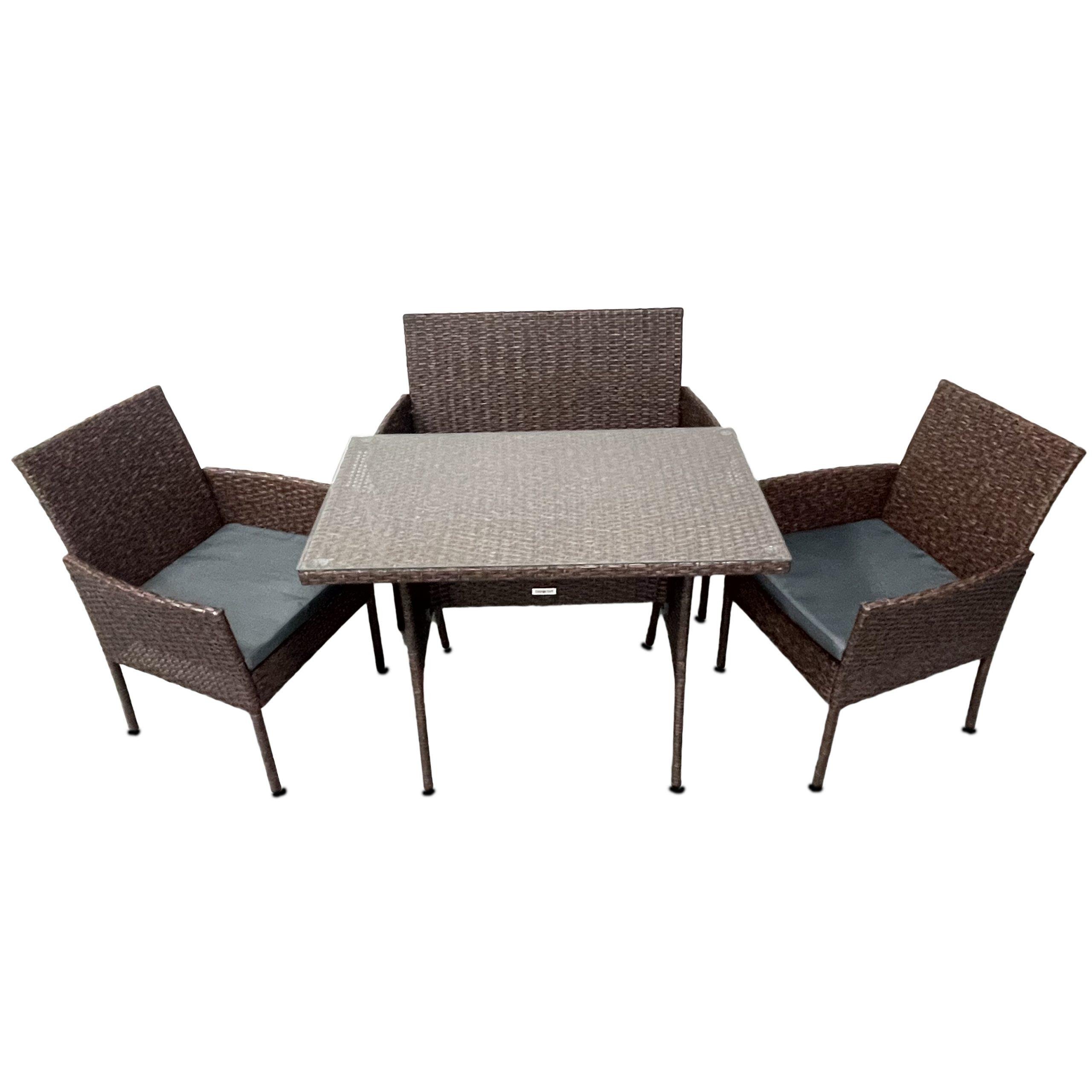 Комплект садовой мебели из ротанга Loft Lounge "Обеденный" Темно-коричневый (106 Brown)