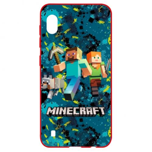 Чехол для Samsung A10 Minecraft Steve Alex And Dog