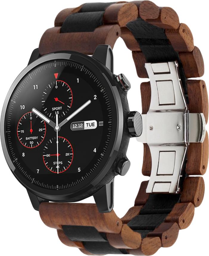Ремешок деревянный WoodLock для Amazfit Stratos Black/Brown (28676-26) Ремешок деревянный WoodLock для Amazfit Stratos Black/Brown (28676-26)