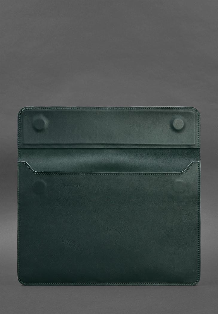 Чехол кожаный-конверт на магнитах для MacBook 13 Зеленый (A-027553) - фото 3