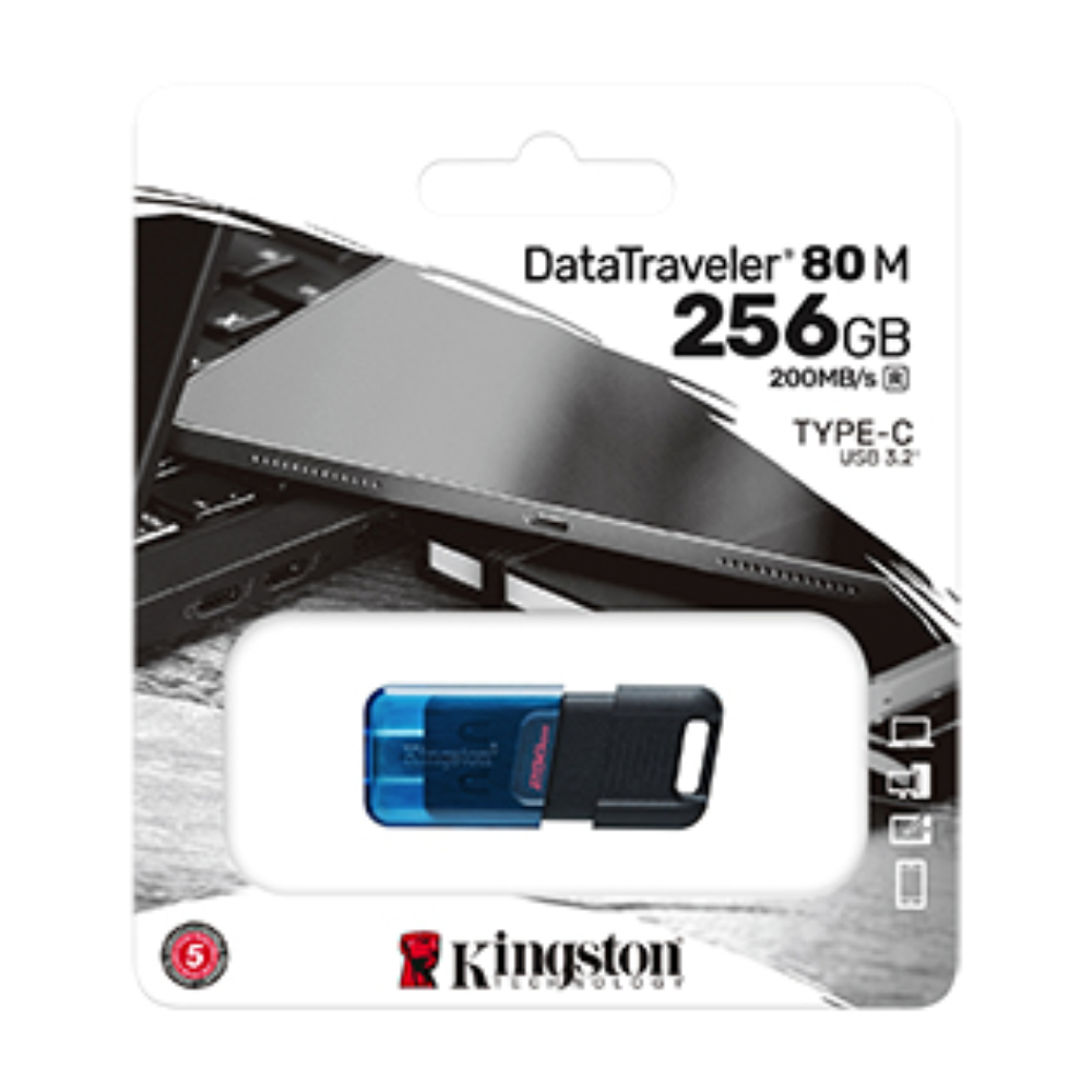 Флеш-пам'ять Kingston DT80M USB 3.2/Type-C 256 Gb Чорний/Синій (574621) - фото 3