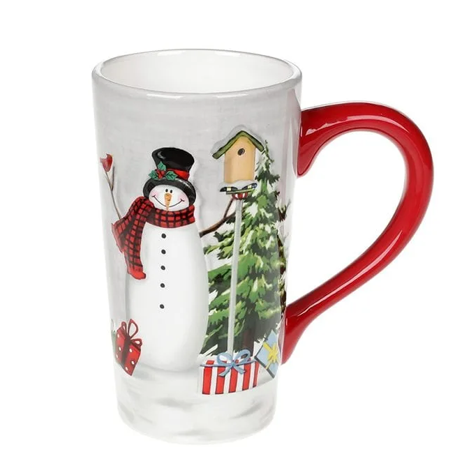 Чашка керамическая Flora Веселые снеговики 0,55 л 32083