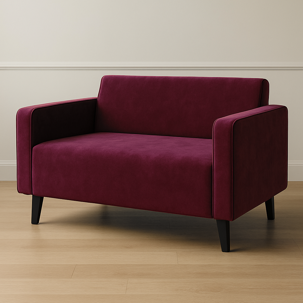 Диван офісний Tobi Sho Тайм з підлокітниками велюр Крокус 1460х680х770 мм Бордовий (Бордовий/63)