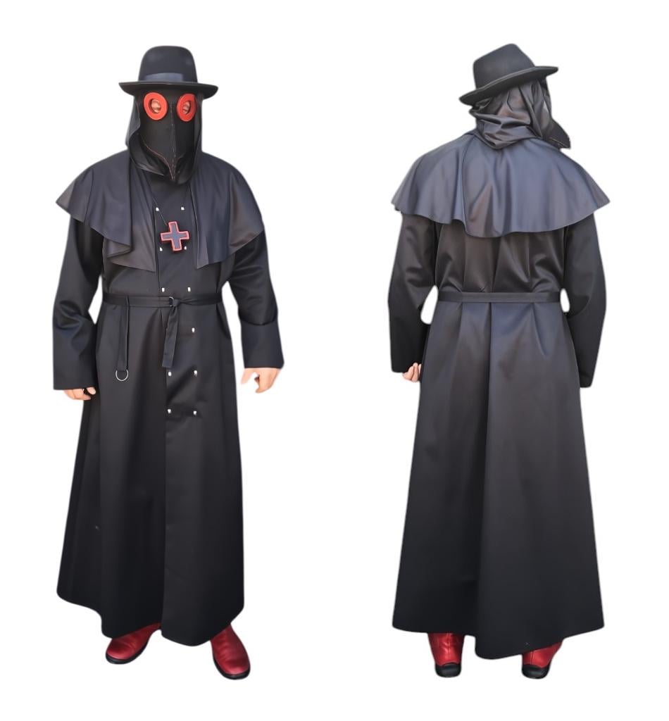 Карнавальный костюм мужской Чумной Доктор на Хеллоуин р. 48-52 Черный (28675540) - фото 4