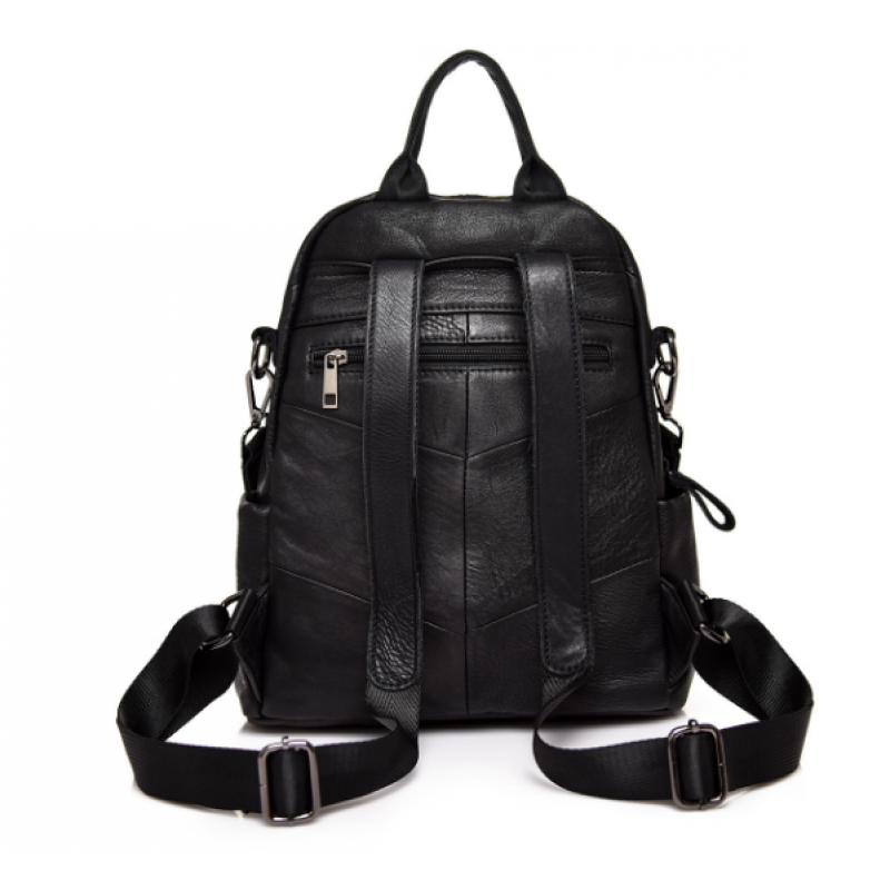 Рюкзак-сумка трансформер шкіряний 32x27 см Чорний (860) - фото 2 Рюкзак-сумка трансформер шкіряний 32x27 см Чорний (860) - фото 2