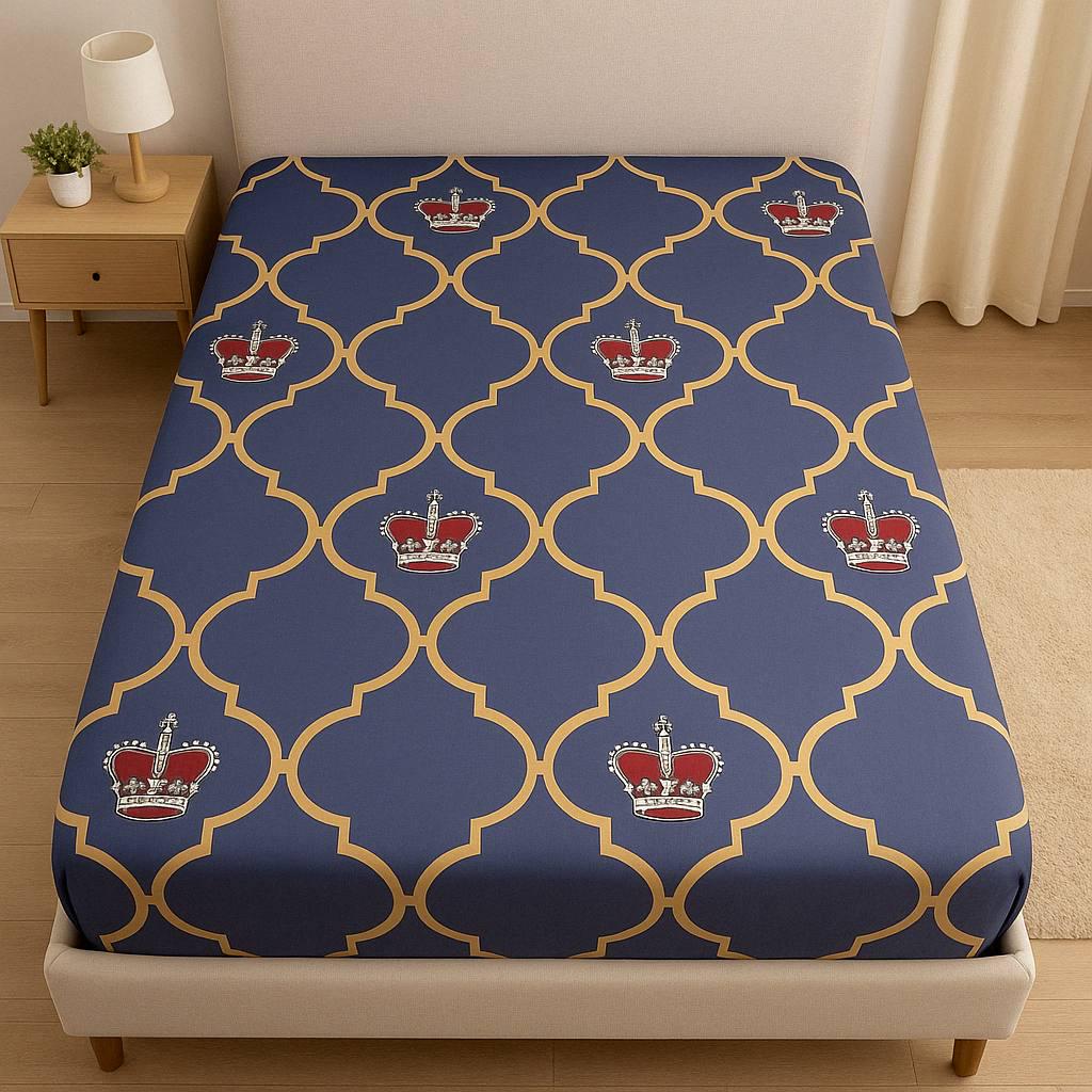 Простынь на резинке Crown из сатина 160х200 см (S-1704KQ/x160)