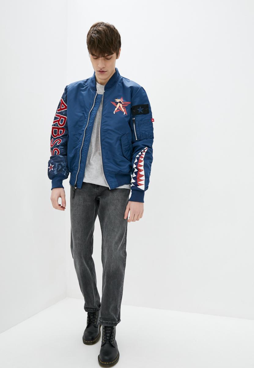 Куртка-бомбер Airboss MA-1 Nose Art L Синий (123221) - фото 2 Куртка-бомбер Airboss MA-1 Nose Art L Синий (123221) - фото 2