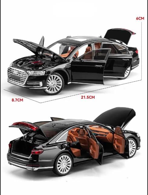 Звуковые световые эффекты Audi A8 Масштаб 1:24 21,5 см Белый - фото 7