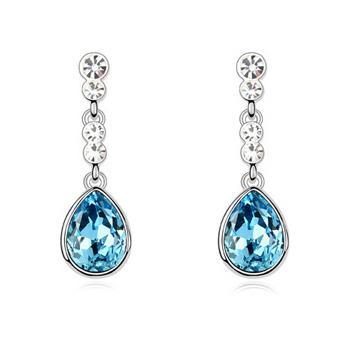 Серьги с кристаллами Сваровски Italina 9091 Голубой