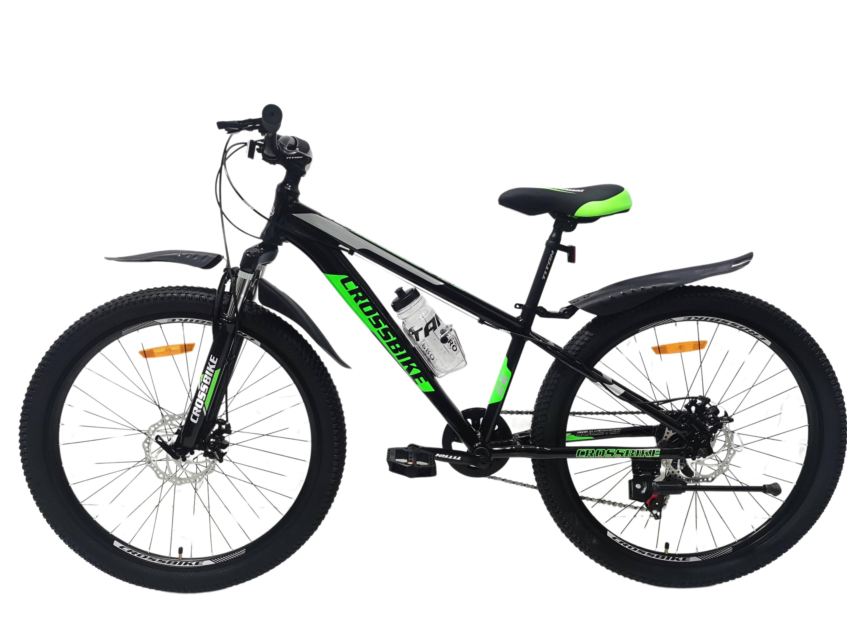 Велосипед Crossbike Dragster Susp 26" 13" Чорно-зелений