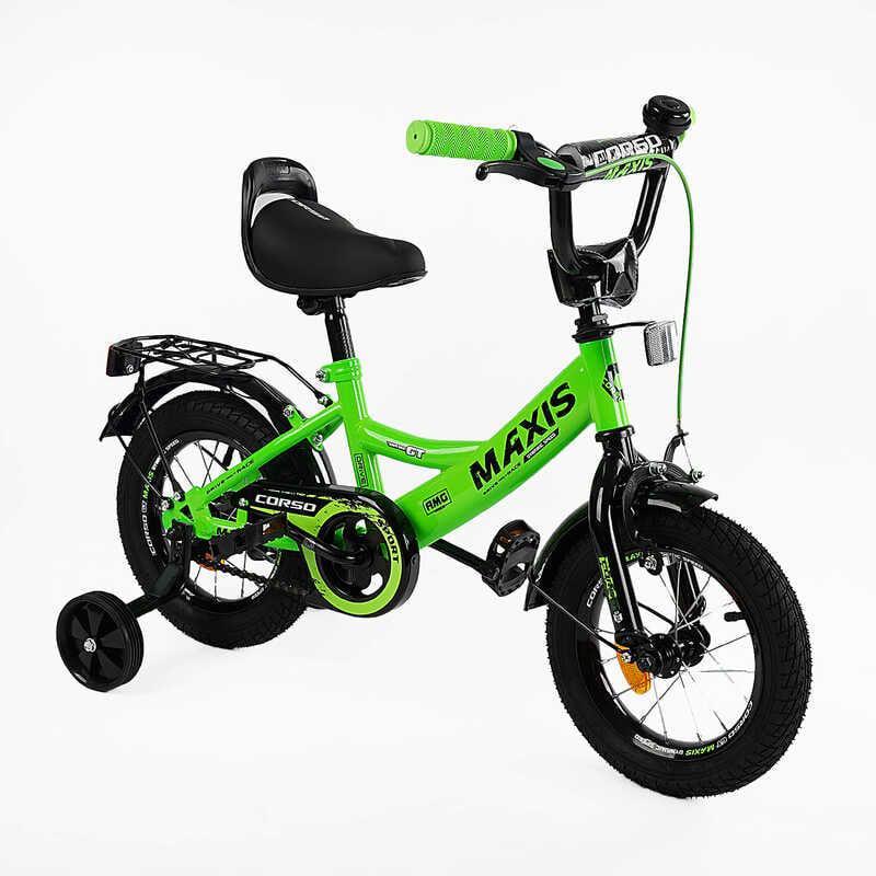 Велосипед дитячий Corso Maxis ручне гальмо дзвіночок 12" Green (161766)