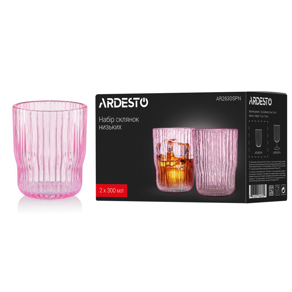 Набір склянок низьких Ardesto AR2630SPN 300 мл 2 шт. Рожевий (123504) - фото 6 Набір склянок низьких Ardesto AR2630SPN 300 мл 2 шт. Рожевий (123504) - фото 6