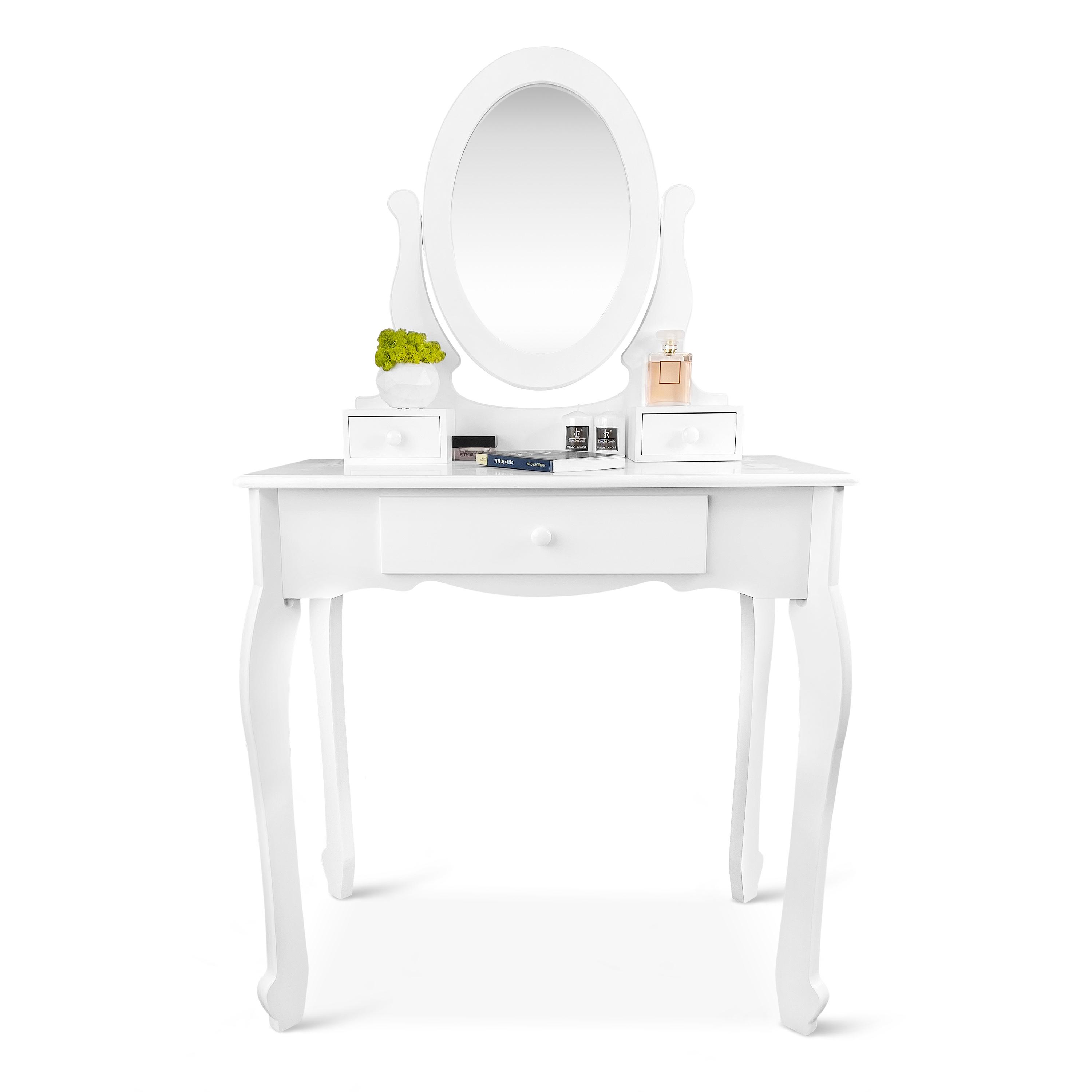 Туалетный столик с зеркалом Homart Bianka та табуретом Белый (9364) - фото 3 Туалетный столик с зеркалом Homart Bianka та табуретом Белый (9364) - фото 3