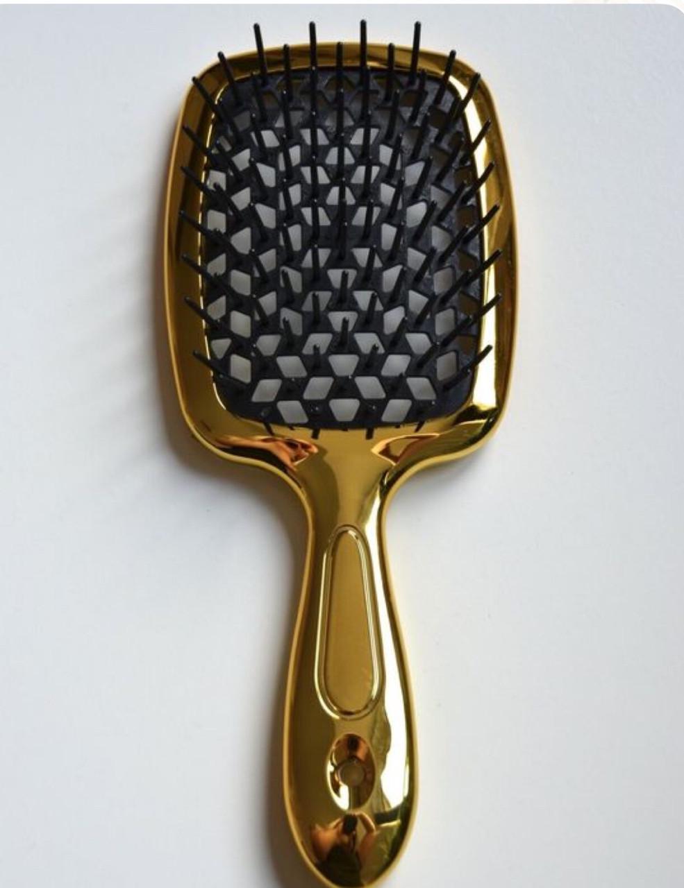 Расческа для волос Janeke Superbrush Gold&Black с черной серединкой Золотой (86SP226VIO)