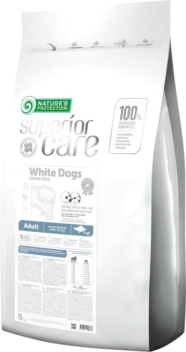 Корм сухой Nature's Protection Superior Care с белой рыбой для взрослых собак больших пород с белой шерстью беззерновой 10 кг (4771317463395)