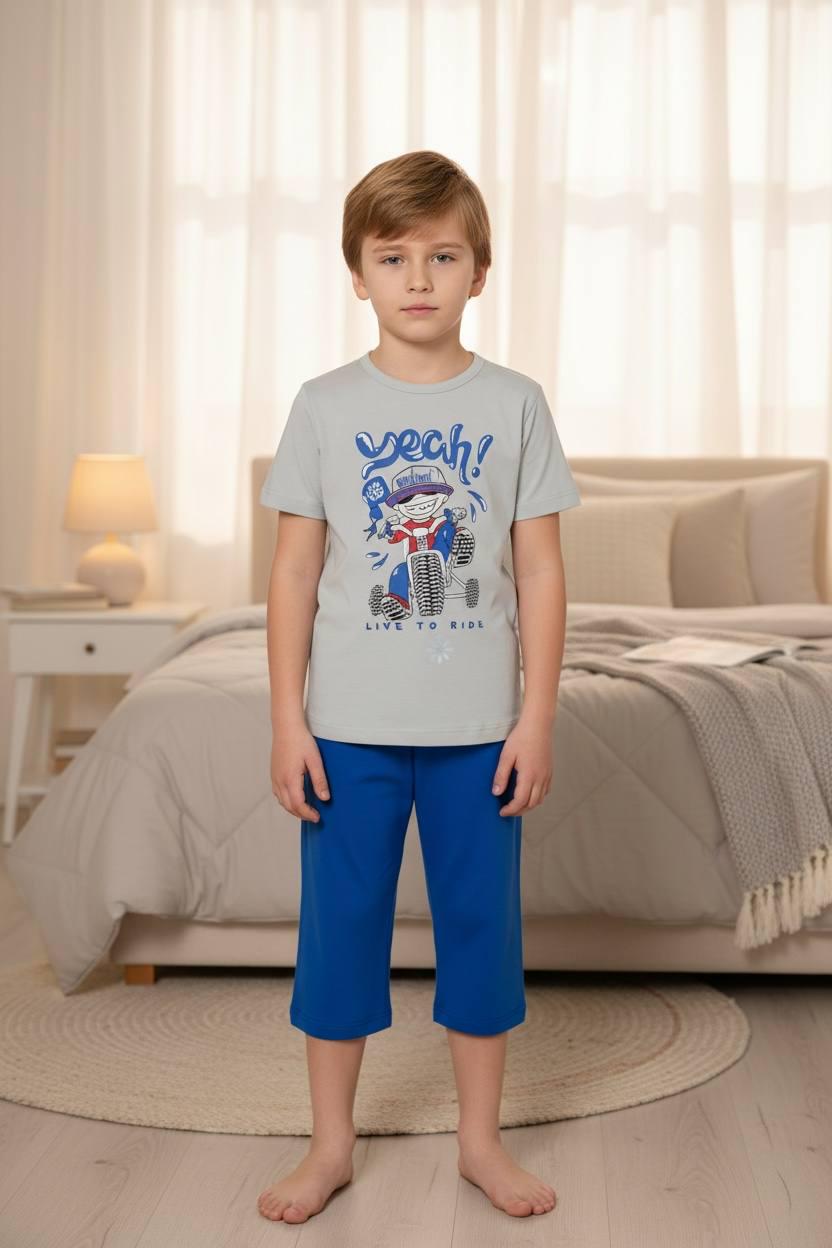 Домашний костюм-пижама для мальчика BAYKAR р. 8 128-134 см 8-9 лет Серый (9671-167)