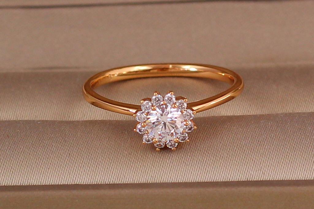 Кольцо Xuping Jewelry Нежность с белым камнем р. 19 Золотистый (1684373810)