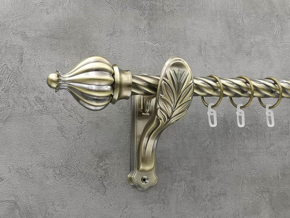 Карниз Quadrum Таджа витая штанга одинарный ретро 25 мм 320 см Антик (262041516)