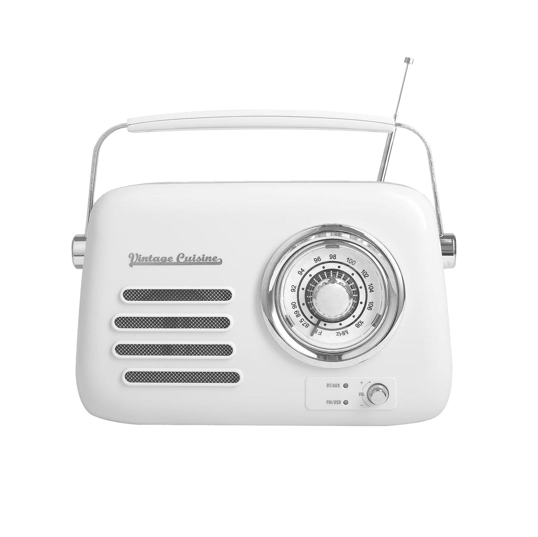 Радіо у ретро стилі Bluetooth Vintage Cuisine металева ручка Білий