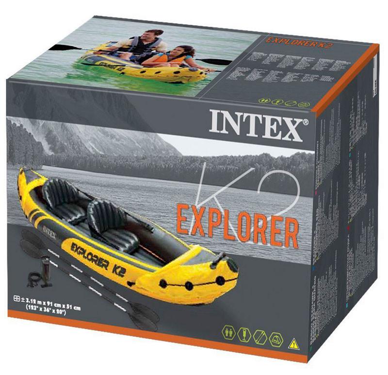 Байдарка - лодка надувная Intex 68307 Explorer K2 312х91х51 см - фото 3