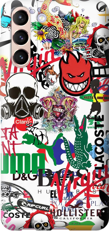 Чехол на Samsung Galaxy S21 Many different logos (4022t-2114-42517) Чехол на Samsung Galaxy S21 Many different logos (4022t-2114-42517)