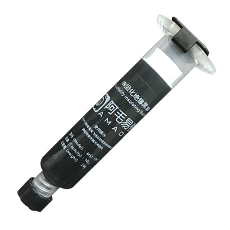Лак ультрафиолетовый Amaoe M57-10CC для пайки/ремонта плат Black 24 г (2000990278579) Лак ультрафиолетовый Amaoe M57-10CC для пайки/ремонта плат Black 24 г (2000990278579)